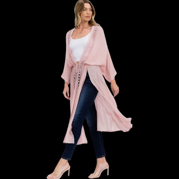 Love Tree Blush Pink Lace Cardigan. Sizes Small, Medium, Large. - Picture 2 of 3